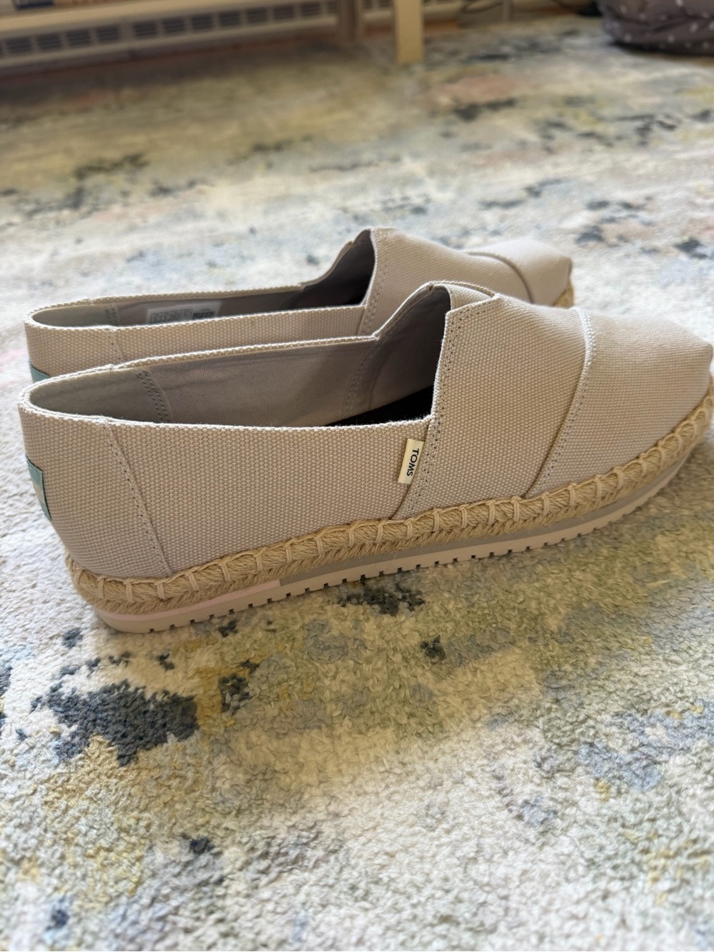 TOMS Canvas Espadrille Slip-On in Light Beige